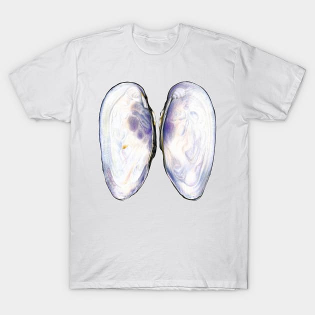 Thick Shelled River Mussel (Unio crassus) T-Shirt by illucalliart